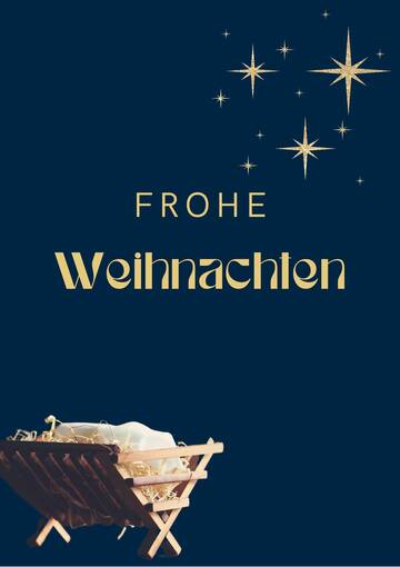 Weihnachtskarte mit Krippe